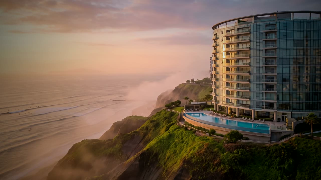 Departamento frente al mar del amanecer a la noche